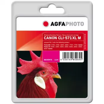 AgfaPhoto 11 ml Magenta Compatible Ink Cartridge (Replaces Canon CLI-571MXL)
