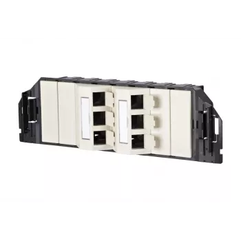 MetzConnect E-DAT subway 6x8(8) GB3 tuščias duomenų jungties blokas - Cat6 - 6x RJ45 - Perlų baltumo - Be modulių (1309360601-E)
