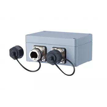 METZ CONNECT 1401010620ME pramoninė Ethernet lizdų dėžutė, pilka, metalinė, IP67, 124x78x57 mm