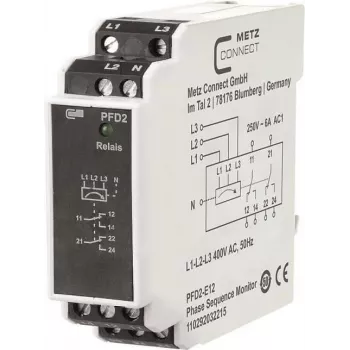METZ CONNECT PFD2-E12 galios filtro skirstymo blokas, 400 V, 6 A, DIN bėgis, juoda/balta