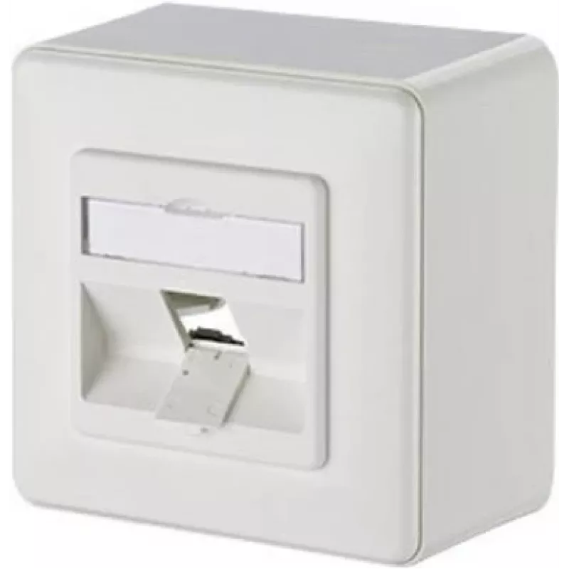 METZ CONNECT BTR 130B10D10002-E 1-Port Surface Mount Network Outlet Box, Empty, Pure White, 85x85x43mm