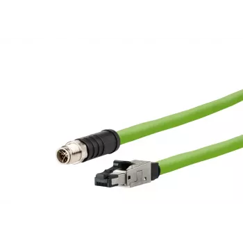 METZ CONNECT pramoninis eterneto kabelis M12 X-koduotas CAT 6a SF/UTP 10 m žalias PUR apvalkalas, tinkamas tempimo grandinei (142M6X18100)