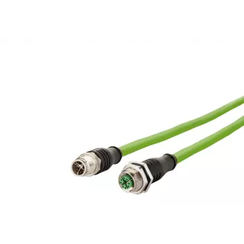 METZ CONNECT 142M2X12020 - 2 m - Cat6a - M12 - M12 - Žalia