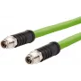 METZ CONNECT M12 X-koduotas jungiamasis kabelis, SF/UTP CAT 6a, 2,0 m, žalias, be halogenų, tinkamas grandininei sistemai