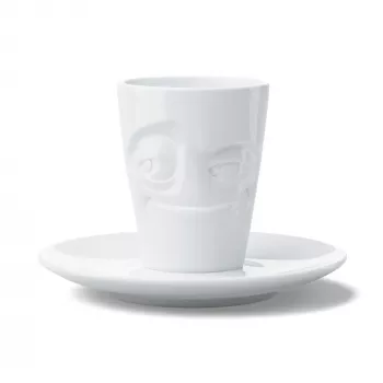 FIFTYEIGHT PRODUCTS Espresso puodelis su rankena 80 ml - Mischievous White