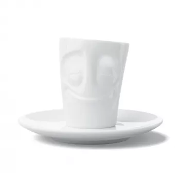FIFTYEIGHT PRODUCTS Espresso puodelis su rankena 80ml - Cheerful White