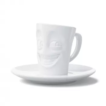 FIFTYEIGHT PRODUCTS FIFTYEIGHT Espresso puodelis su rankena 80ml - Funny White