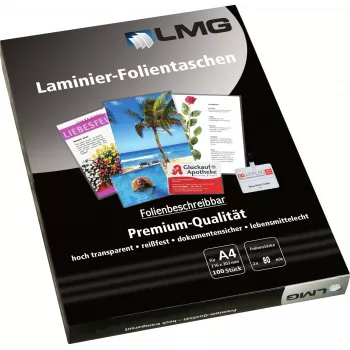 LMG Laminavimo maišeliai A4 blizgūs 80 mikronų 100 lapų