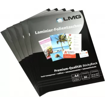LMG Laminavimo maišeliai A4 blizgūs 80 mikronų 25 vnt. pakuotė