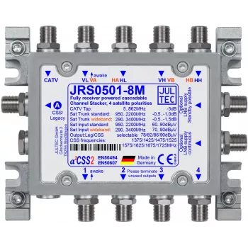 Jultec JRS0501-8M 8 krypčių multiswitčas su 4 SAT įėjimais ir 1 antžeminės televizijos įėjimu