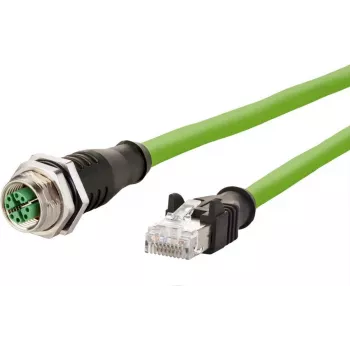 METZ CONNECT Cat6a M12 į RJ45 tinklo kabelis 1m Žalias S/FTP Halogen-Free