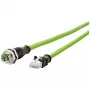 METZ CONNECT tinklo kabelis - 5m Cat6a S/FTP M12 į RJ-45 žalias