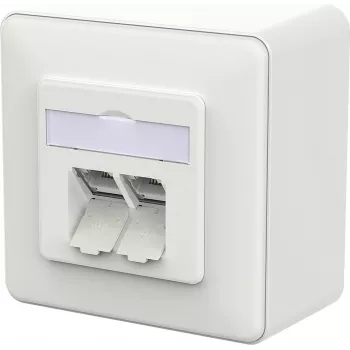 METZ CONNECT E-DAT C6A IDC paviršinis montažinis lizdas, eismo baltos spalvos - tinklo priedas