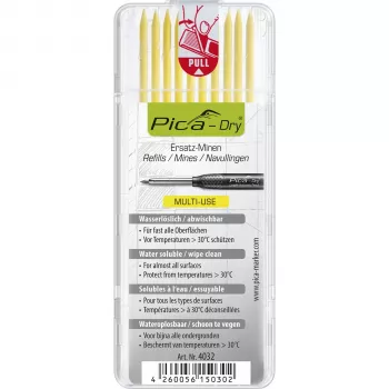 PICA-MARKER Pica DRY Pildymo šerdys geltonos - 10 vnt., 2,8 mm, vandenyje tirpios
