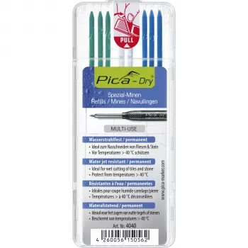 PICA-MARKER Pica DRY Refills Special - 8 šerdys (grafitas, raudona, balta) 2,8 mm