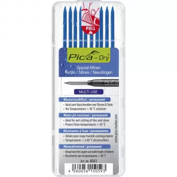 PICA-MARKER Pica DRY Refills Blue - 10 Leads, 2.8 mm, 125 mm