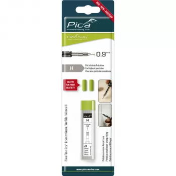 Pica Fine-Dry Refills H - 10 Graphite Leads 0.9 mm 125 mm
