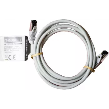 IT-BUDGET Full Copper Premium Patch Cable - Flex AWG 26 - Cat.8.1 - 2000 MHz - Halogen-Free - PoE+ - 40 Gbit - Grey - 3 m (90ITBFLEX81PK3G)