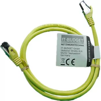 IT-BUDGET Full Copper Premium Patch Cable - Flex AWG 26 - Cat.8.1 - 2000 MHz - Halogen-Free - PoE+ - 40 Gbit - Yellow - 1.5 m