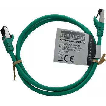 IT-BUDGET Full Copper Premium Patch Cable - Flex AWG 26 - Cat.8.1 - 2000 MHz - Halogen-Free - PoE+ - 40 Gbit - Green - 1.5 m