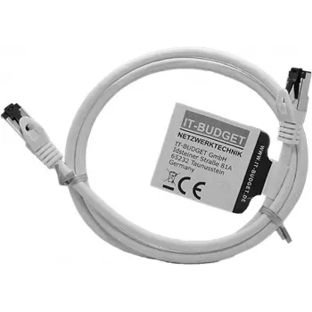 IT-BUDGET Full Copper Premium Patch Cable - Flex AWG 26 - Cat.8.1 - 2000 MHz - Halogen-Free - PoE+ - 40 GBit - White - 1 m (90ITBFLEX81PK1W)
