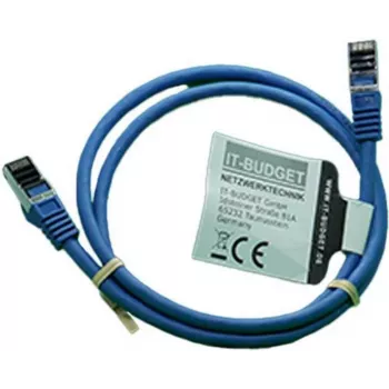 IT-BUDGET Full Copper Premium Patch Cable - Flex AWG 26 - Cat.8.1 - 2000 MHz - Halogen-Free - PoE+ - 40 Gbit - Blue - 1 m