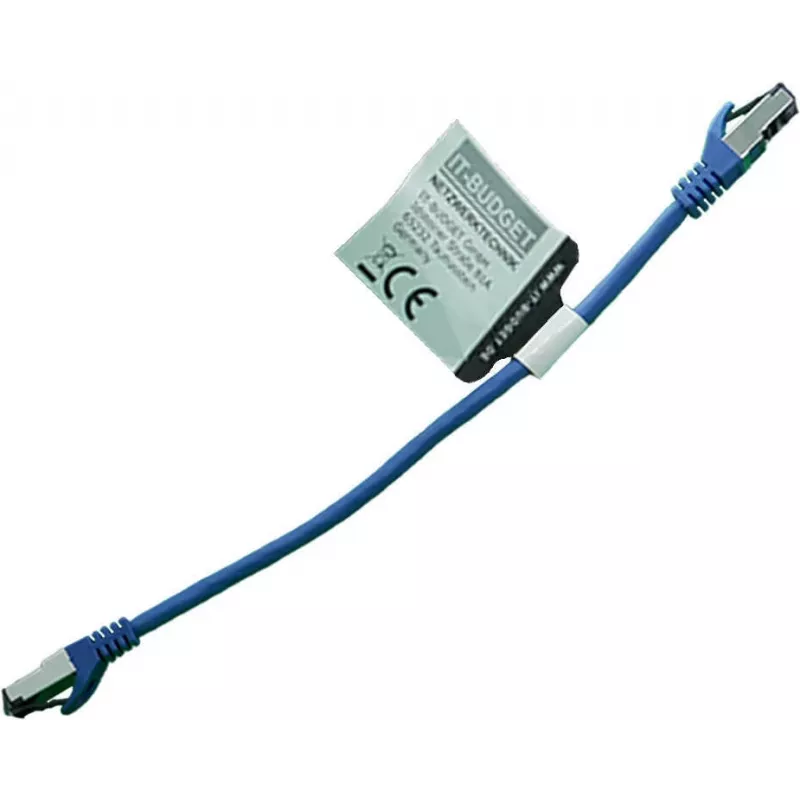 IT-BUDGET Full Copper Premium Patch Cable - Flex AWG 26 - Cat.8.1 - 2000 MHz - Halogen-Free - PoE+ - 40 Gbit - Blue - 0.25 m