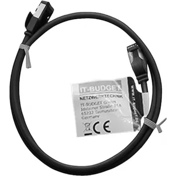 IT-BUDGET Full Copper Premium Patch Cable - Slim AWG 28 - Cat.8.1 - 2000 MHz - Halogen-Free - PoE+ - 40 Gbit - Black - 1.5 m