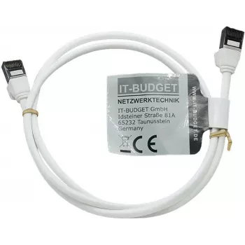 IT-BUDGET Full Copper Premium Patch Cable - Slim AWG 28 - Cat.8.1 - 2000 MHz - Halogen-Free - PoE+ - 40 Gbit - White - 1.5 m (90ITBSLIM81PK15W)