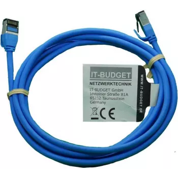 IT-BUDGET Full Copper Premium Patch Cable - Slim AWG 28 - Cat.8.1 - 2000 MHz - Halogen-Free - PoE+ - 40 Gbit - Blue - 2 m