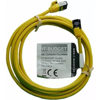 IT-BUDGET Full Copper Premium Patch Cable - Slim AWG 28 - Cat.8.1 - 2000 MHz - Halogen-Free - PoE+ - 40 Gbit - Yellow - 2 m