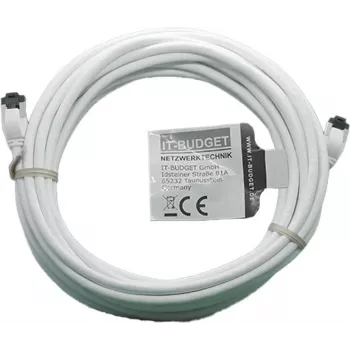 IT-BUDGET Full Copper Premium Patch Cable - Slim AWG 28 - Cat.8.1 - 2000 MHz - Halogen-Free - PoE+ - 40 Gbit - White - 5 m (90ITBSLIM81PK5W)