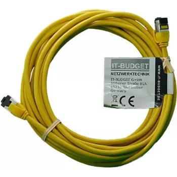 IT-BUDGET Full Copper Premium Patch Cable - Slim AWG 28 - Cat.8.1 - 2000 MHz - Halogen-Free - PoE+ - 40 Gbit - Yellow - 5 m (90ITBSLIM81PK5Y)