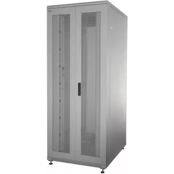 IT-BUDGET 19-Inch Network Cabinet SRK - 38U - 800x1000 mm - Perforated Double Doors Front & Rear - Cable Channels - Pre-assembled - Light Grey (RAL 7035)