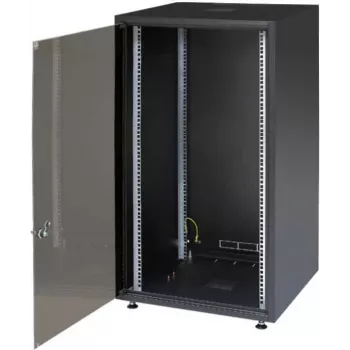 IT-BUDGET 19-Inch Network Cabinet SJB - 15U - 600x600 mm - Glass Door - Rear Panel - Black (W-SJB6060-15S-161)