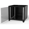 IT-BUDGET 19-Inch Network Cabinet SJB - 10U - 600x600 mm - Glass Door - Rear Panel - Black (W-3987-01-01-161-BBL)