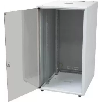 IT-BUDGET 19-Inch Network Cabinet SJB - 15U - 600x600 mm - Glass Door - Rear Panel - Light Grey (W-3987-01-03-011-BBL)