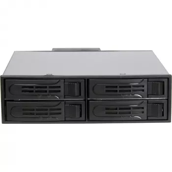 Inter-Tech IPC ST-5244 4-Bay 2,5 inch SATA/SAS Hot-Swap Mobile Rack for 5,25 inch Bay, Black