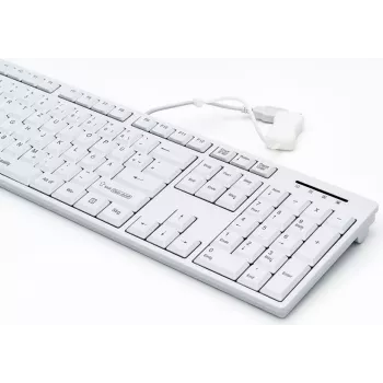 GETT CleanType Easy Basic TKL-105-GCQ-IP68-KGEH-WHITE-USB-CH higieninė klaviatūra, balta, Šveicarijos išdėstymas, laidinė, IP68, tinkama plauti indaplovėje