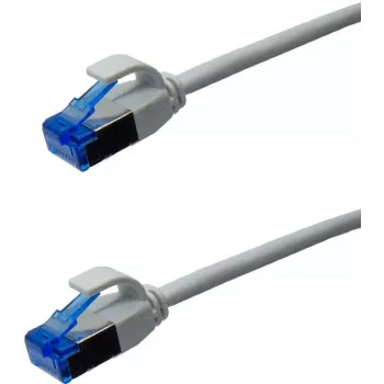 IT-BUDGET Full Copper Premium Patch Cable - Slim AWG 28 - Cat.6A - 500 MHz - Halogen-Free - PoE++ - 10 Gbit - Pilka - 1,5 m