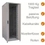 IT-BUDGET 19 colių tinklo spinta SRK - 42U - PxG 800x800 mm - permatomos/plieninės durys - kabelių kanalai - plokščia pakuotė - šviesiai pilka (90ITB19SRK4288GGN)