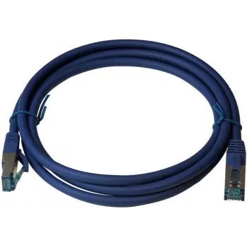IT-BUDGET Full Copper Premium Patch Cable Cat.6A 500 MHz LSZH PoE+ AWG 26/7 Blue 0.15 m