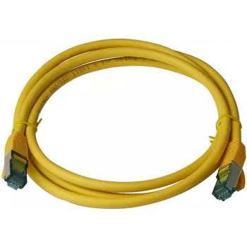 IT-BUDGET Full Copper Premium Patch Cable - Cat.6A - 500 MHz - Halogen-Free - PoE+ - AWG 26/7 - Yellow - 0.15 m