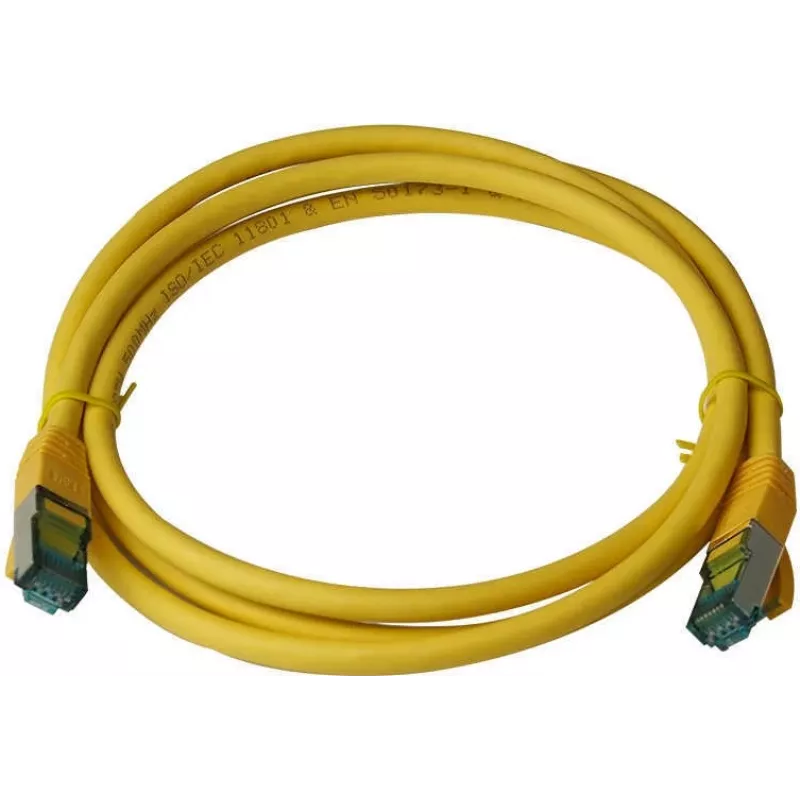 IT-BUDGET Full Copper Premium Patch Cable - Cat.6A - 500 MHz - Halogen-Free - PoE+ - AWG 26/7 - Yellow - 30 m