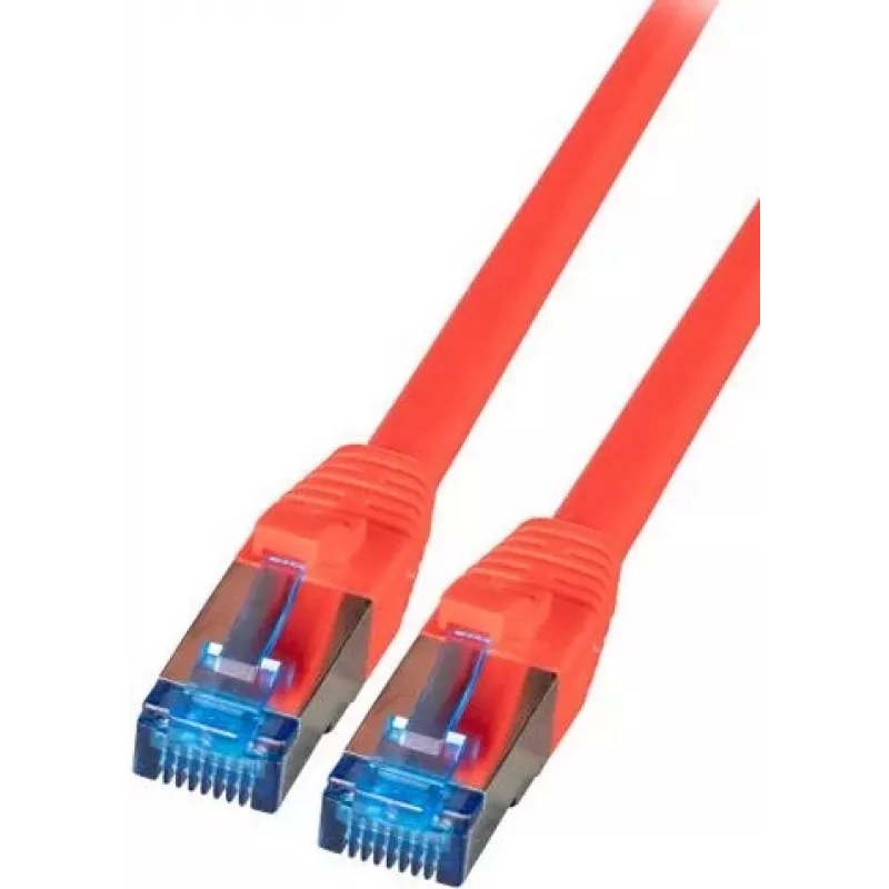IT-BUDGET Full Copper Premium Patch Cable - Super Flex TPE - Cat.6A - 500MHz - LSZH - PoE+ - AWG 27 - Red - 0.15 m