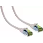IT-BUDGET Full Copper Premium Patch Cable - Cat.6A su Cat.7 žaliava - 600 MHz - Be halogenų - PoE+ - 10 Gigabit - Balta - 0,25 m
