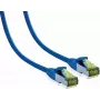 IT-BUDGET Full Copper Premium Patch Cable - Cat.6A su Cat.7 žaliava - 600 MHz - Be halogenų - PoE+ - 10GBit - Mėlyna - 0,5 m