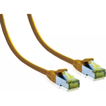 IT-BUDGET Premium Patch Cable Cat.6A su Cat.7 žaliava - 600 MHz - LSZH - PoE+ - 10 Gigabit - Geltona - 0,5 m