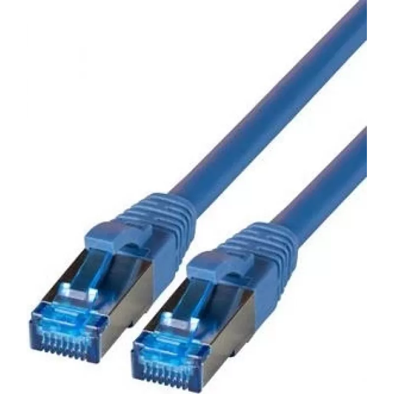 IT-BUDGET Full Copper Premium Patch Cable - Super Flex TPE - Cat.6A - 500MHz - LSZH - PoE+ - AWG 27 - Blue - 1 m