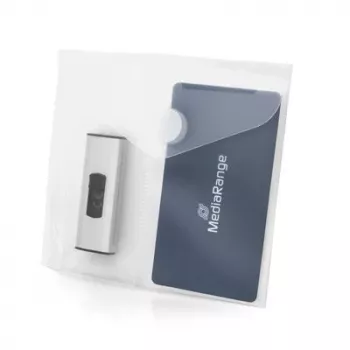MEDIARANGE USB atmintukų laikymo dėžutė su 2 skyriais ir skylutėmis, 10 vnt. rinkinys, permatoma